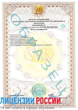 Образец сертификата соответствия (приложение) Лермонтов Сертификат OHSAS 18001